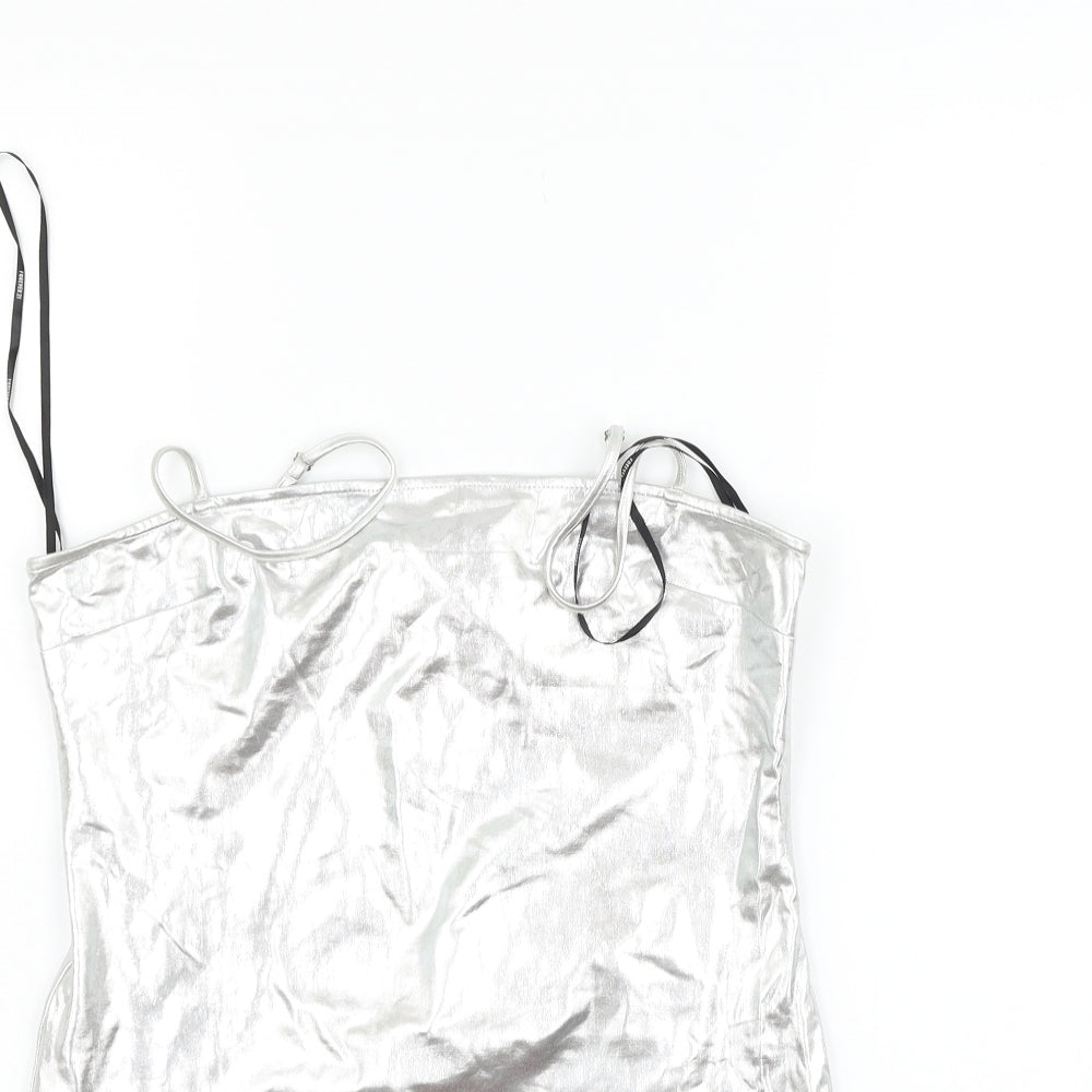 FOREVER 21 Womens Silver   Basic T-Shirt Size L  - washable marks