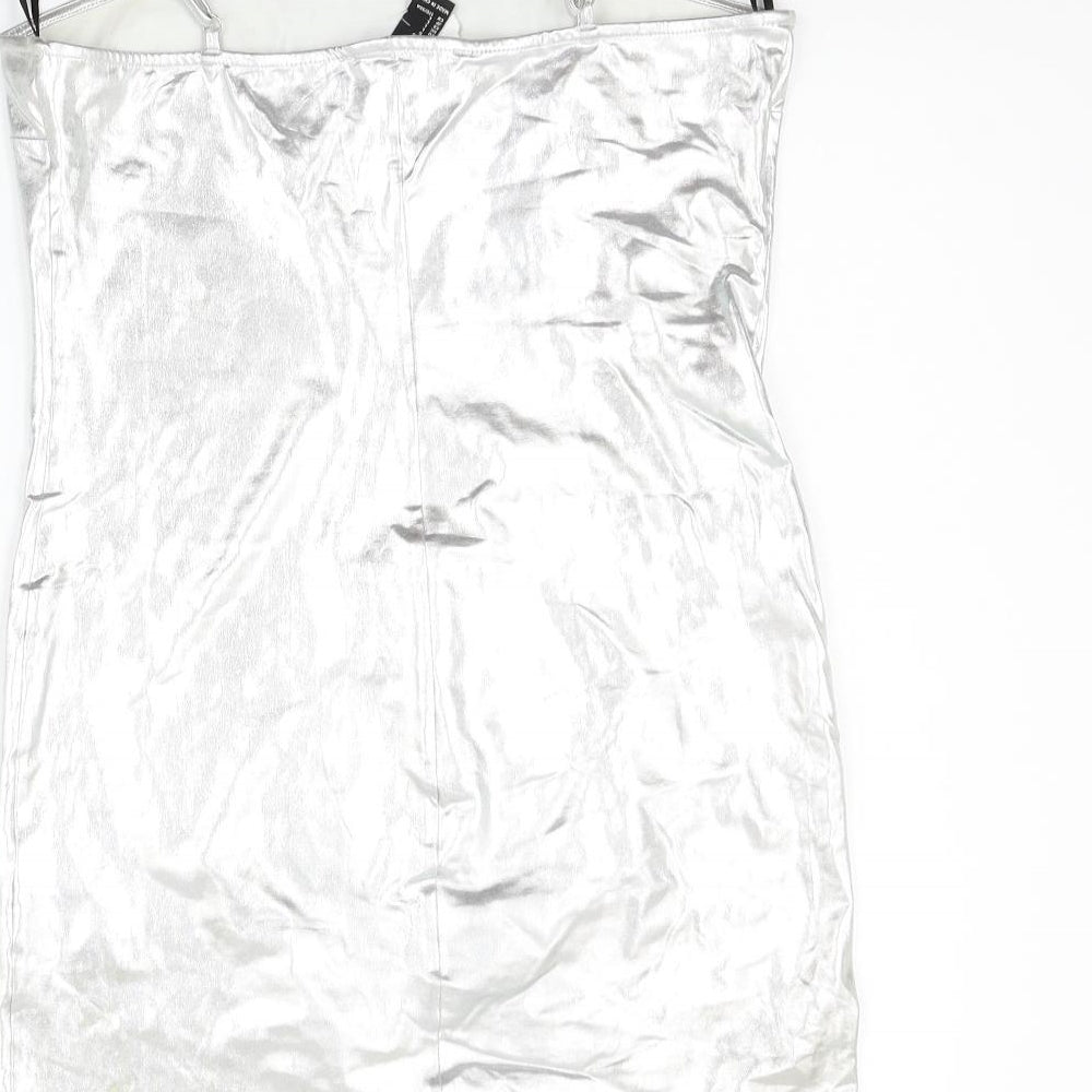 FOREVER 21 Womens Silver   Basic T-Shirt Size L  - washable marks