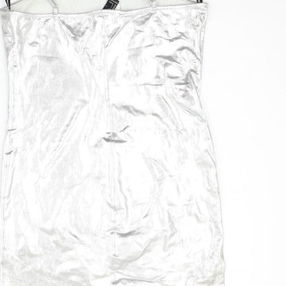 FOREVER 21 Womens Silver   Basic T-Shirt Size L  - washable marks