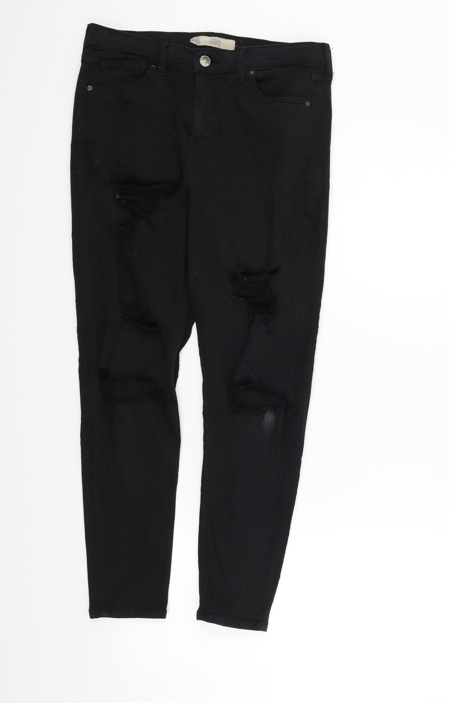 Topshop Womens Black   Straight Jeans Size 30 in L26 in