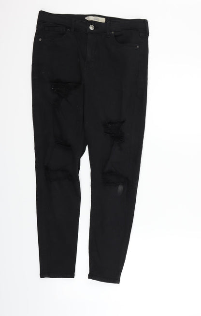 Topshop Womens Black   Straight Jeans Size 30 in L26 in