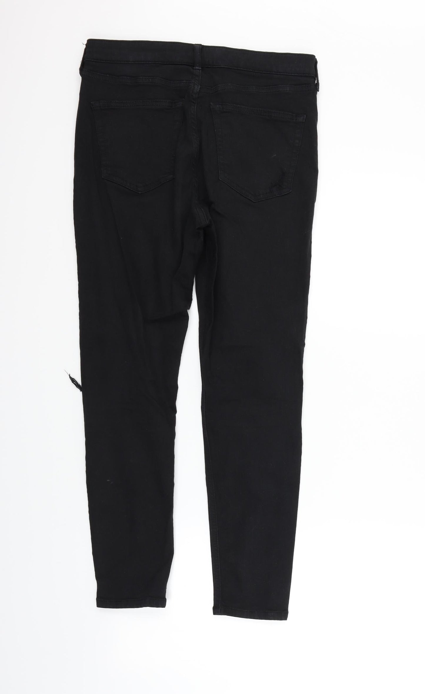 Topshop Womens Black   Straight Jeans Size 30 in L26 in