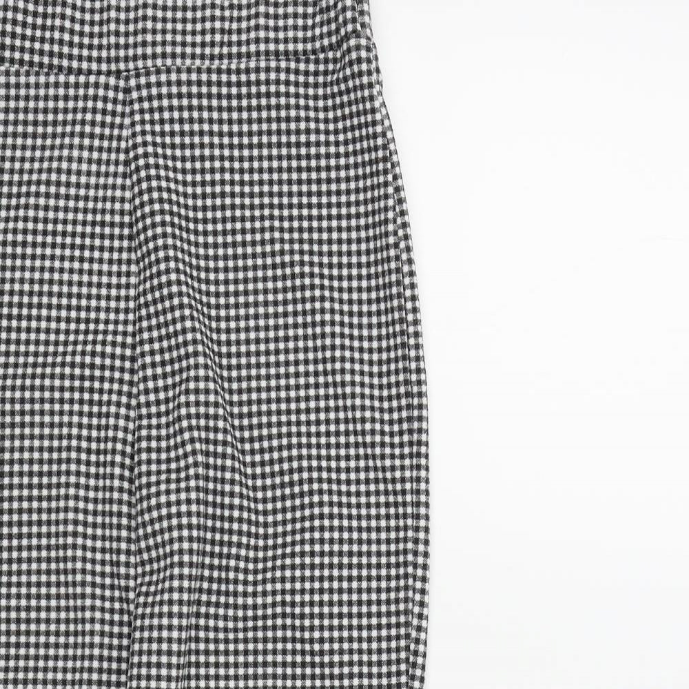 Select Girls Black Check  Jegging Trousers Size 10 Years - Frill Detail