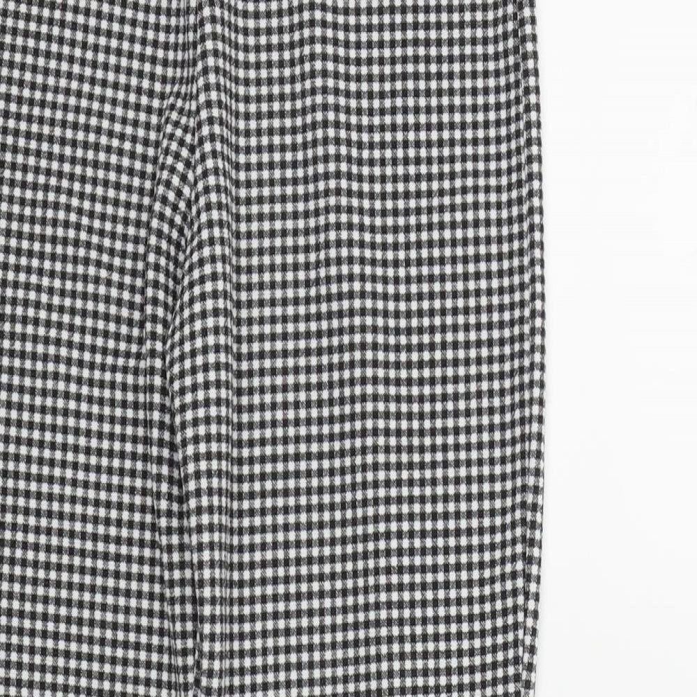 Select Girls Black Check  Jegging Trousers Size 10 Years - Frill Detail