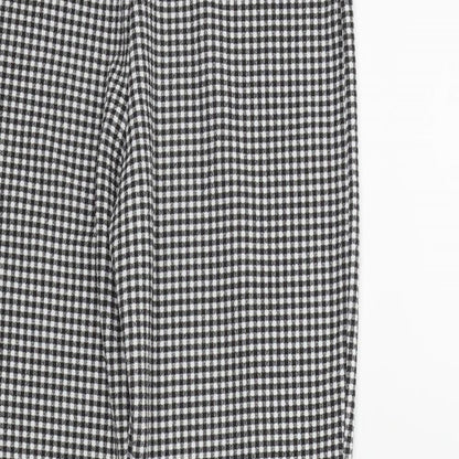 Select Girls Black Check  Jegging Trousers Size 10 Years - Frill Detail