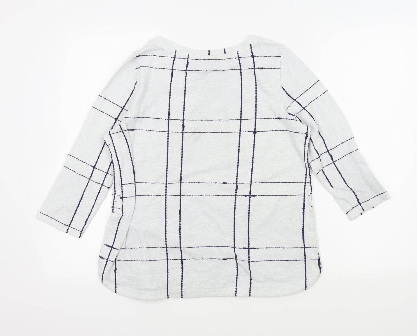 Bonmarché Womens White Check  Pullover Jumper Size 12