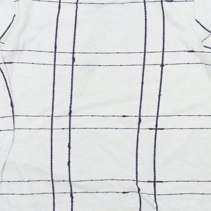Bonmarché Womens White Check  Pullover Jumper Size 12