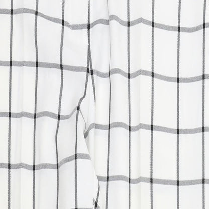 Primark Womens White Check  Trousers  Size 14 L29 in