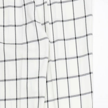 Primark Womens White Check  Trousers  Size 14 L29 in