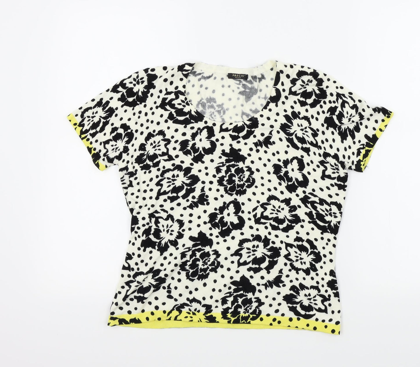 Precis Womens Black Floral  Pullover Jumper Size M