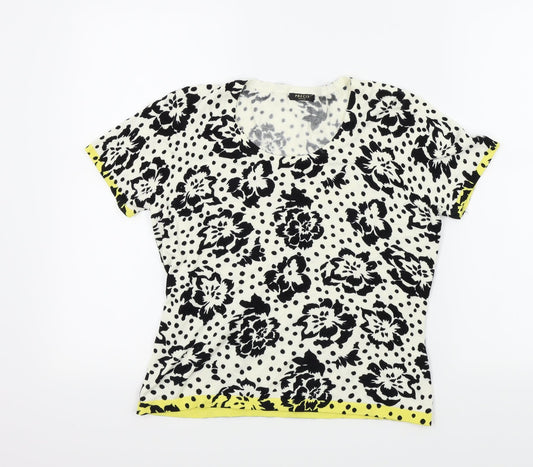 Precis Womens Black Floral  Pullover Jumper Size M