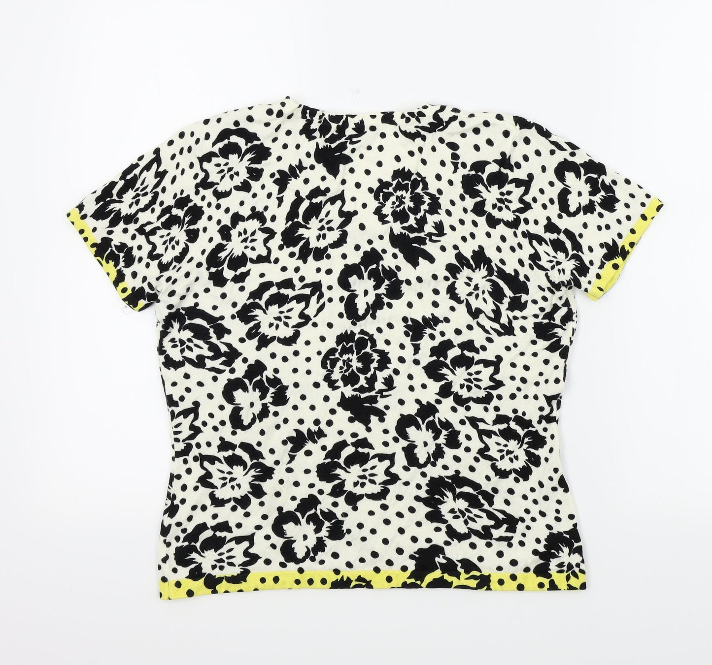 Precis Womens Black Floral  Pullover Jumper Size M