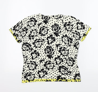 Precis Womens Black Floral  Pullover Jumper Size M