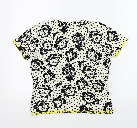 Precis Womens Black Floral  Pullover Jumper Size M