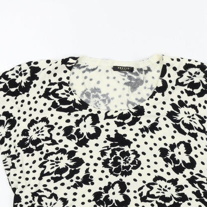 Precis Womens Black Floral  Pullover Jumper Size M
