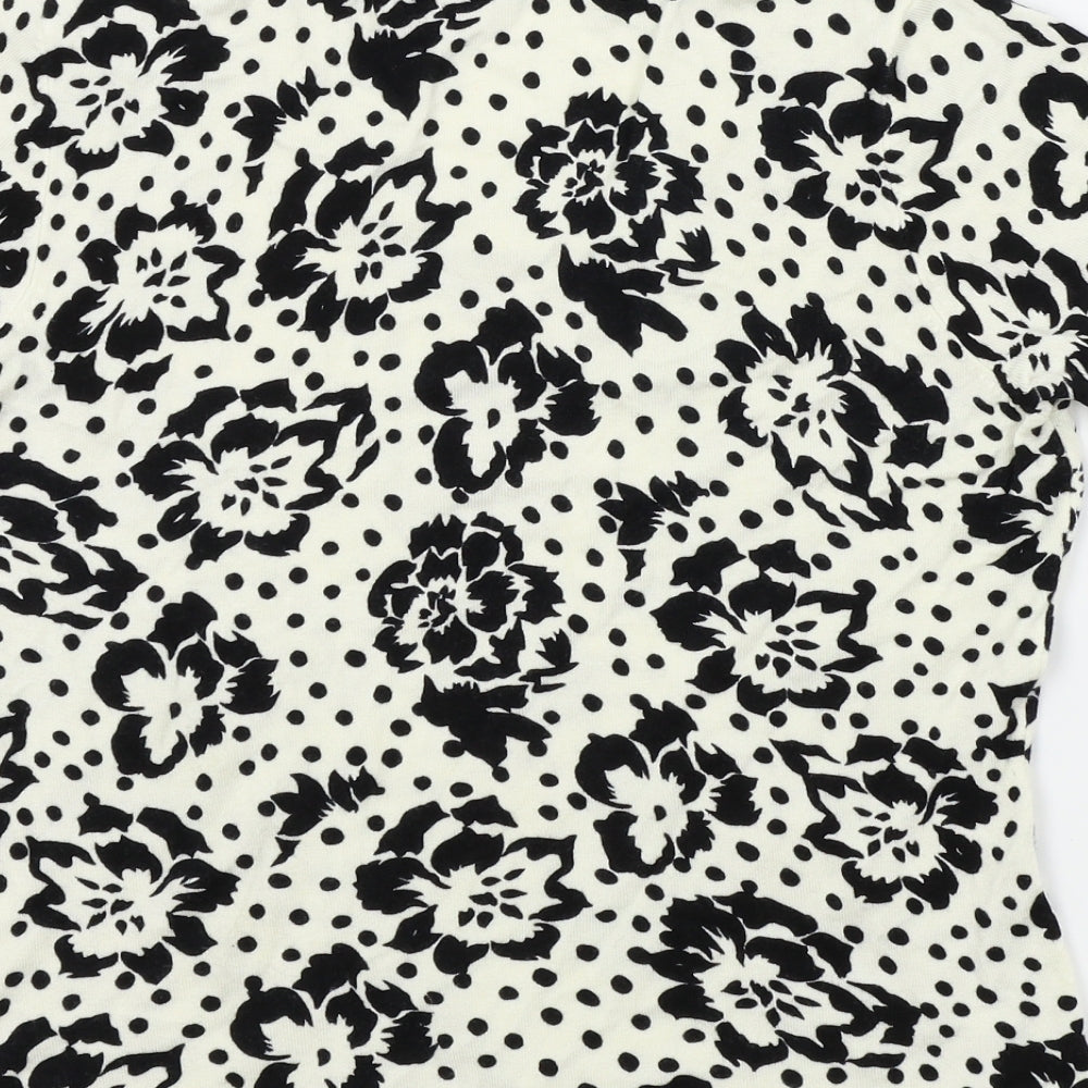 Precis Womens Black Floral  Pullover Jumper Size M