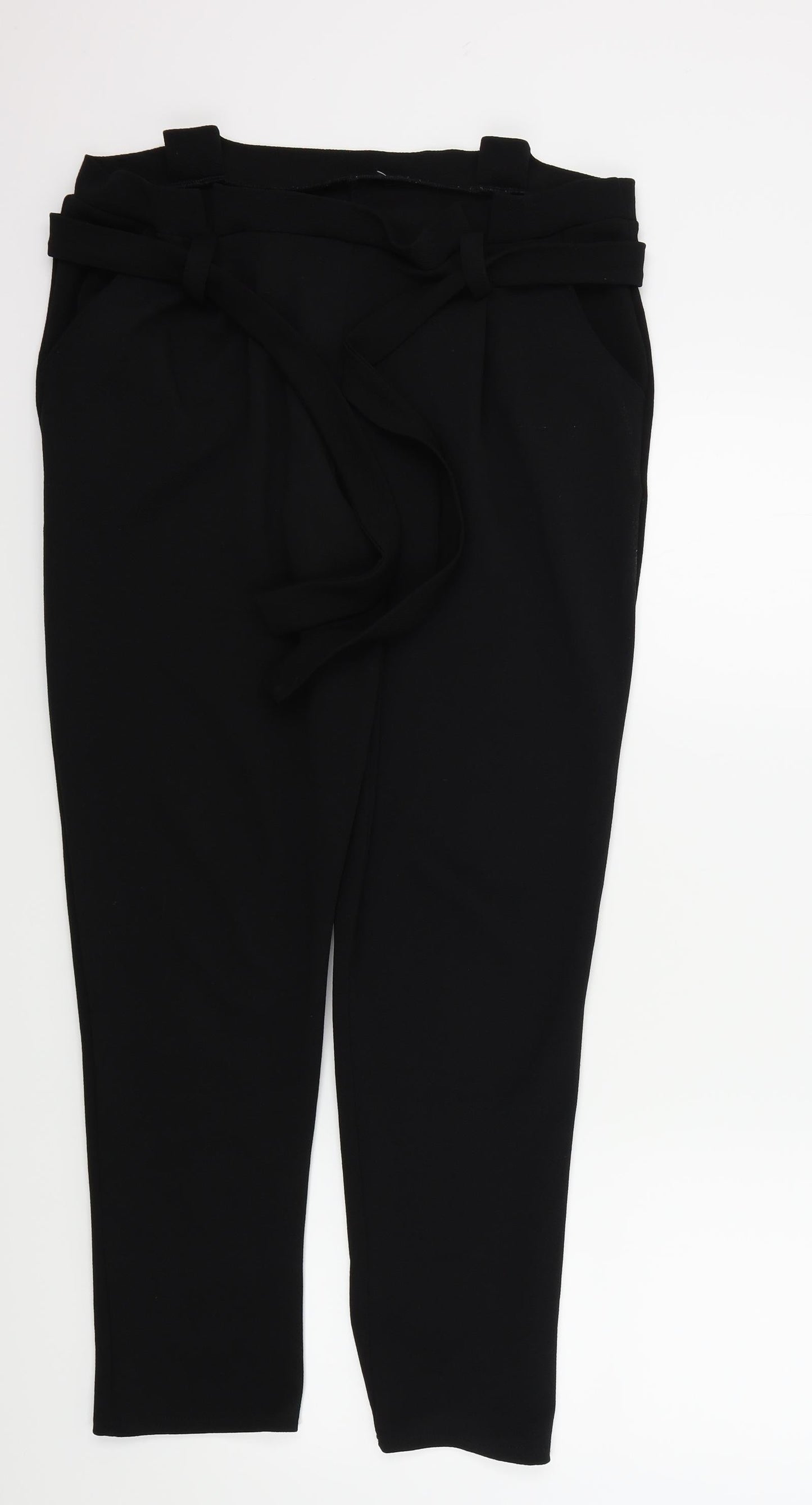 Womens UK Size 14 Preworn Regular Fit  Black Trousers