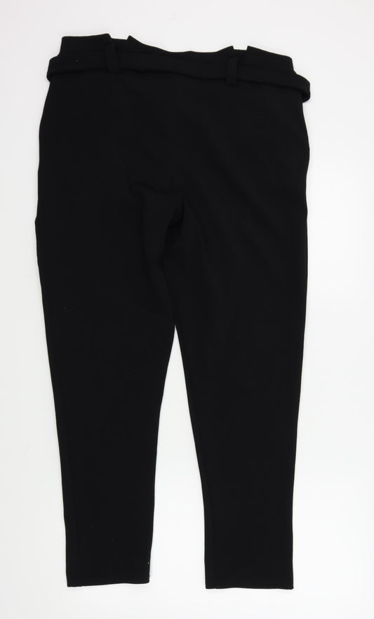 Womens UK Size 14 Preworn Regular Fit  Black Trousers