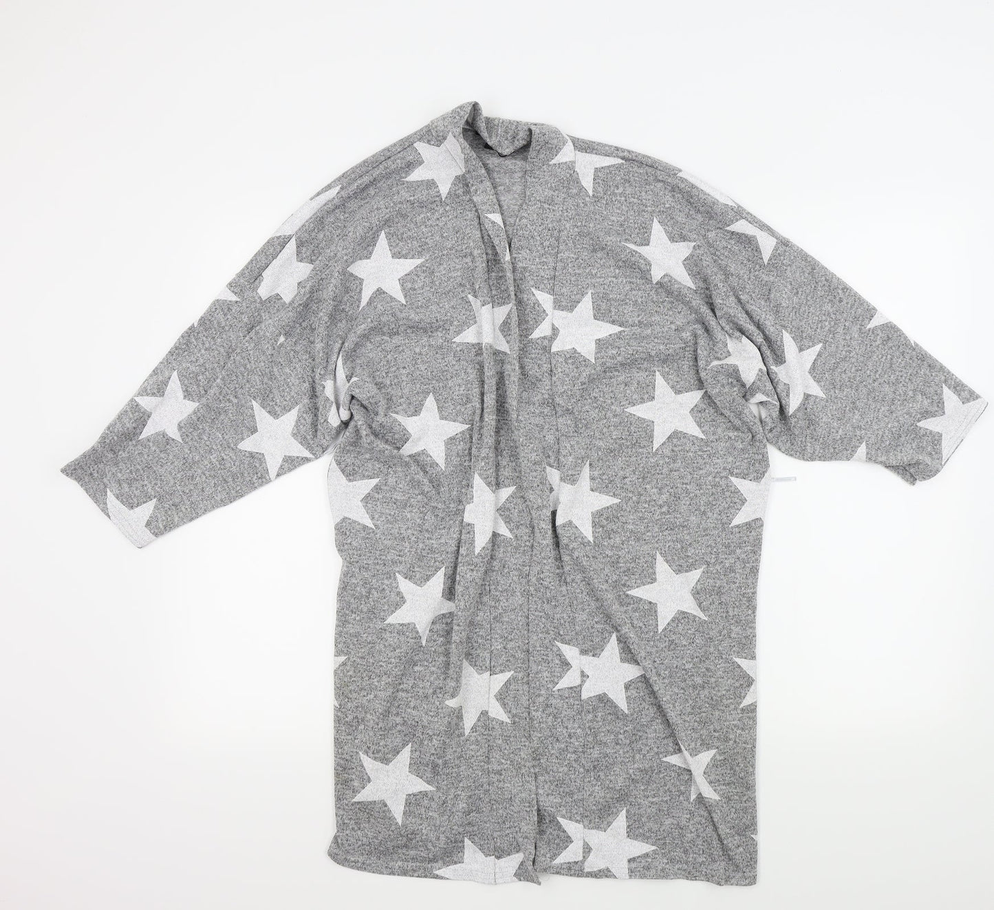 Boohoo Womens Grey Geometric  Cape Jumper Size M  - STARS