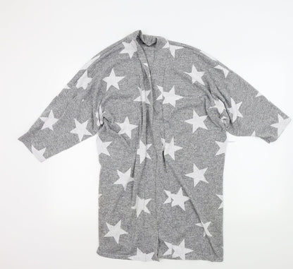Boohoo Womens Grey Geometric  Cape Jumper Size M  - STARS