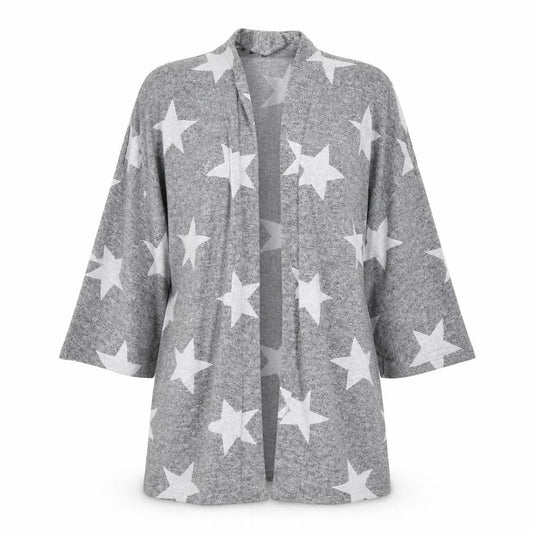 Boohoo Womens Grey Geometric  Cape Jumper Size M  - STARS