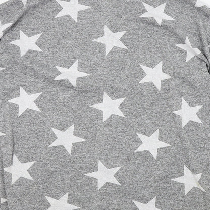 Boohoo Womens Grey Geometric  Cape Jumper Size M  - STARS