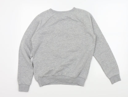 Primark Girls Grey   Pullover Jumper Size 13 Years  - LOVE HEART