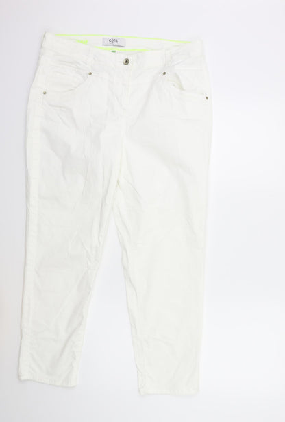 Womens UK Size 33 in Cecil Regular Fit  White Trousers