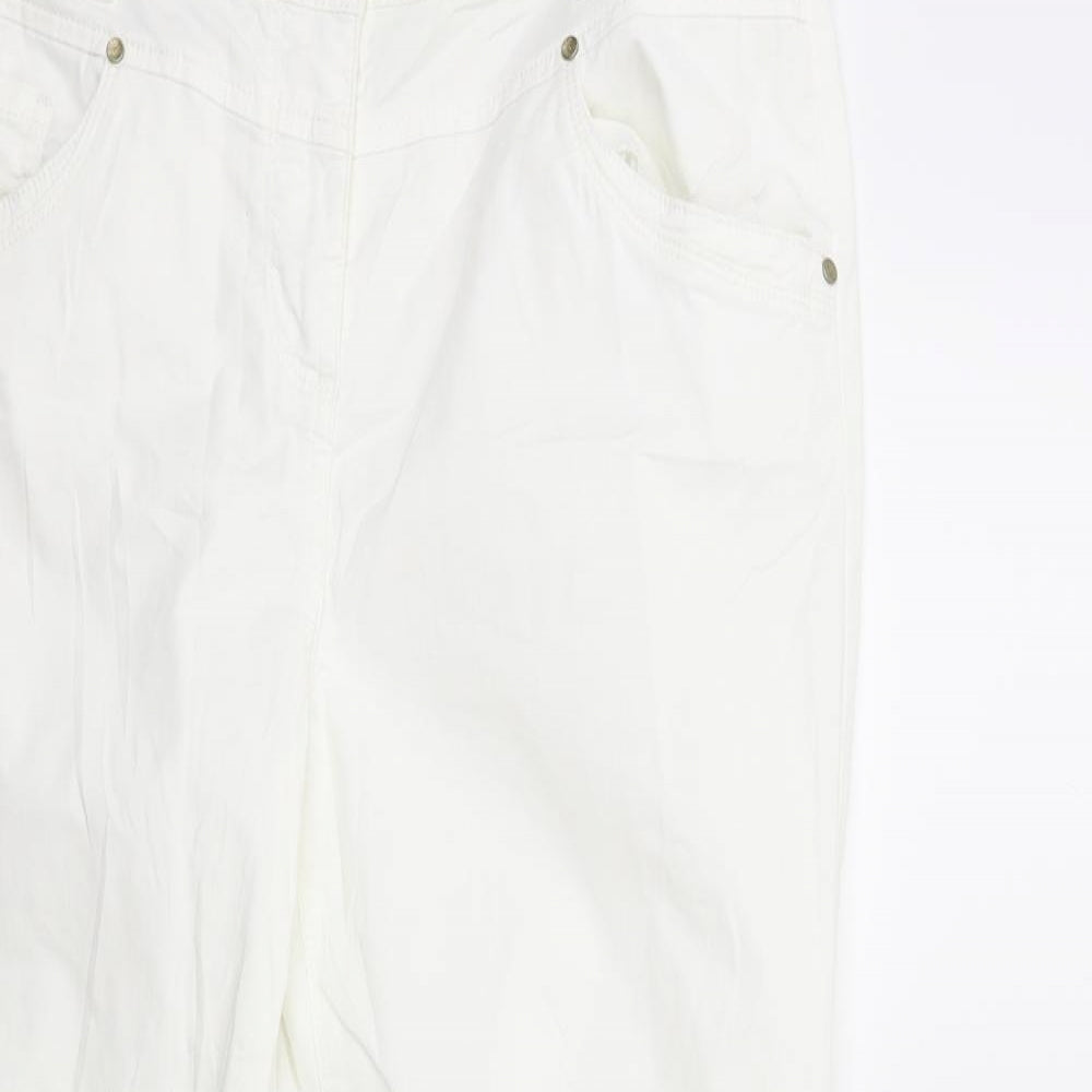 Womens UK Size 33 in Cecil Regular Fit  White Trousers