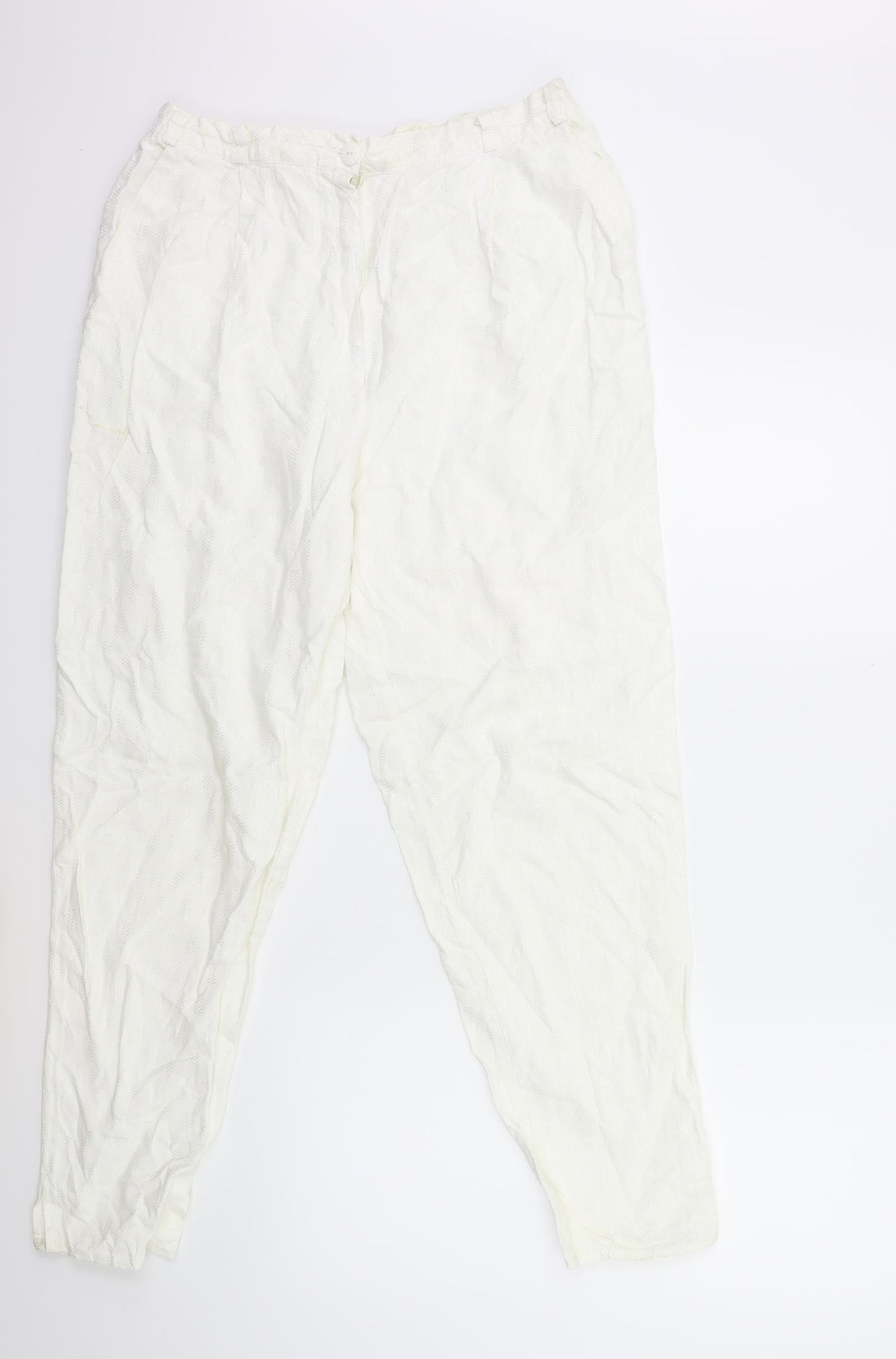 Womens UK Size 30 in Preworn Regular Fit  White Trousers