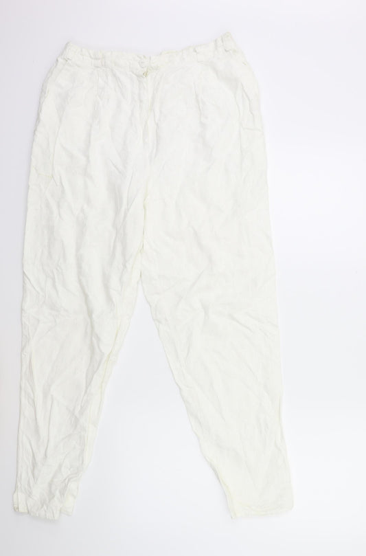 Womens UK Size 30 in Preworn Regular Fit  White Trousers