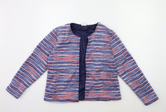 Anna De Lancay Womens Blue Striped  Jacket  Size M