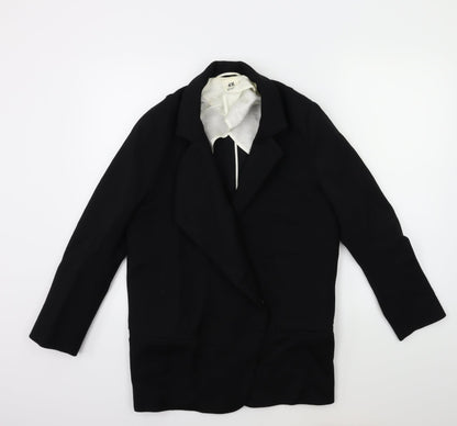 Womens UK Size 4 H&M Black Overcoat