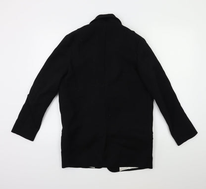 Womens UK Size 4 H&M Black Overcoat