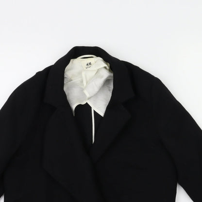 Womens UK Size 4 H&M Black Overcoat