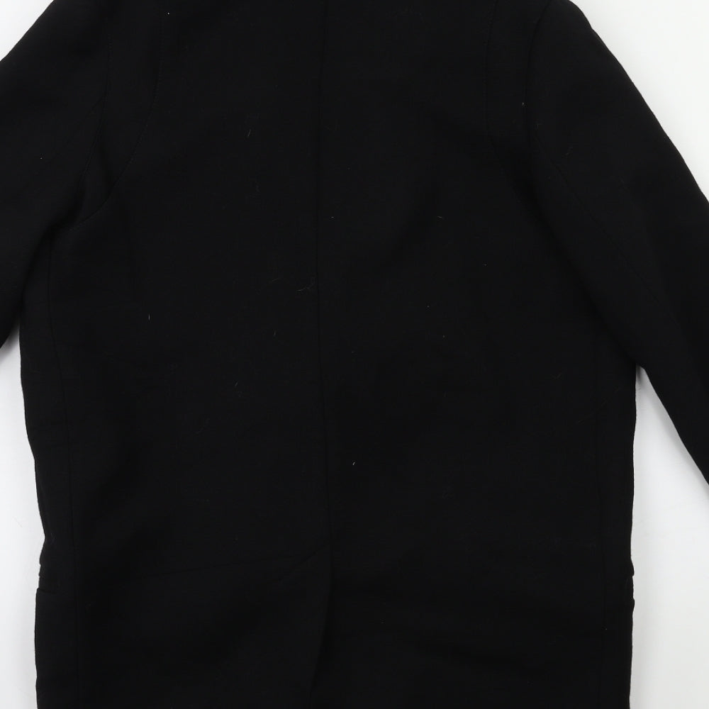 Womens UK Size 4 H&M Black Overcoat