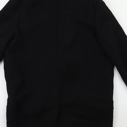 Womens UK Size 4 H&M Black Overcoat