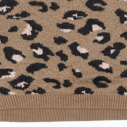Bershka Womens Brown Animal Print Knit Pullover Jumper Size S