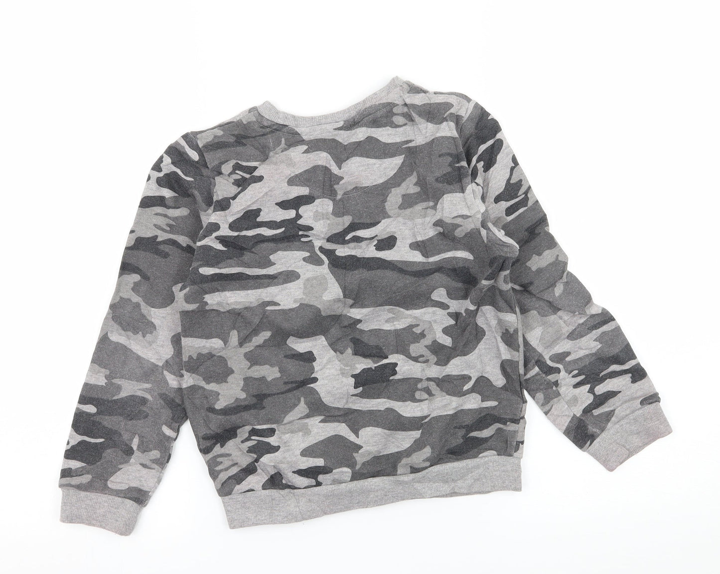 Primark Girls Grey Camouflage Jersey Pullover Sweatshirt Size 7-8 Years