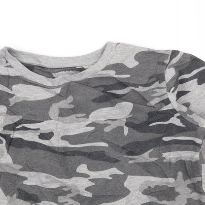 Primark Girls Grey Camouflage Jersey Pullover Sweatshirt Size 7-8 Years