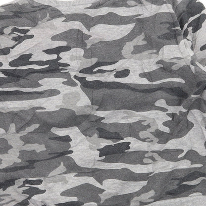 Primark Girls Grey Camouflage Jersey Pullover Sweatshirt Size 7-8 Years