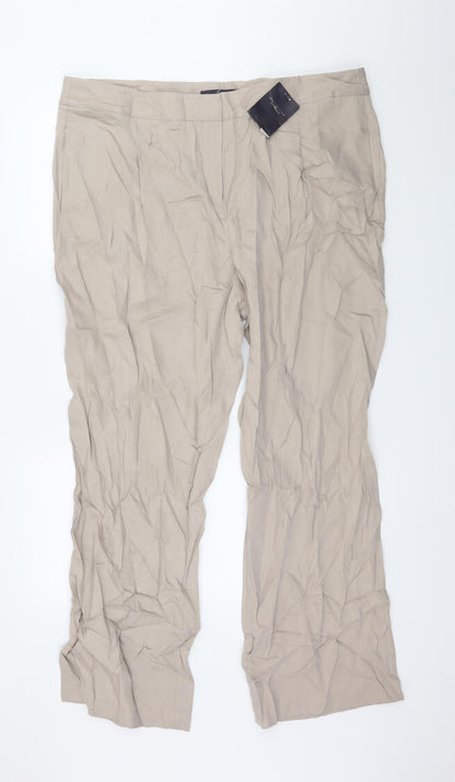 Womens UK Size 20 Marks and Spencer Regular Fit  Beige Trousers