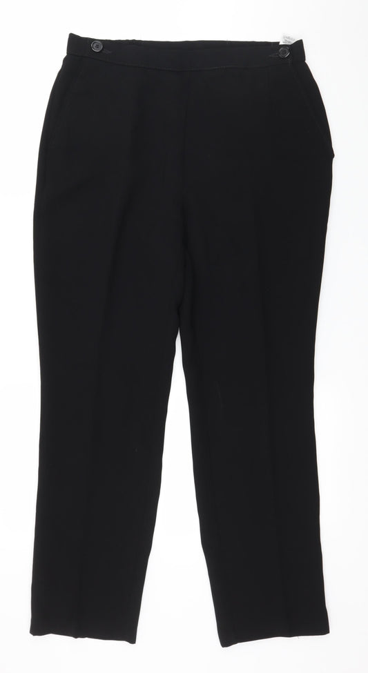 Womens UK Size 12 Marks and Spencer Regular Fit  Black Trousers