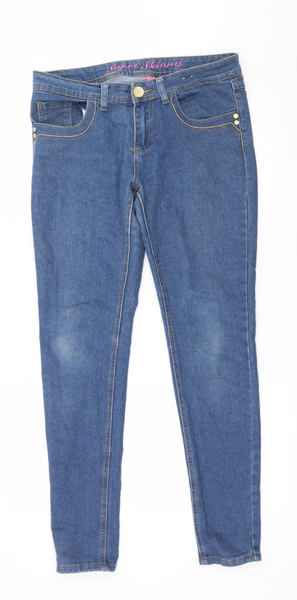 Denim & Co. Womens Blue  Denim Skinny Jeans Size 10 L30 in