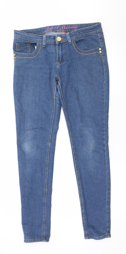 Denim & Co. Womens Blue  Denim Skinny Jeans Size 10 L30 in