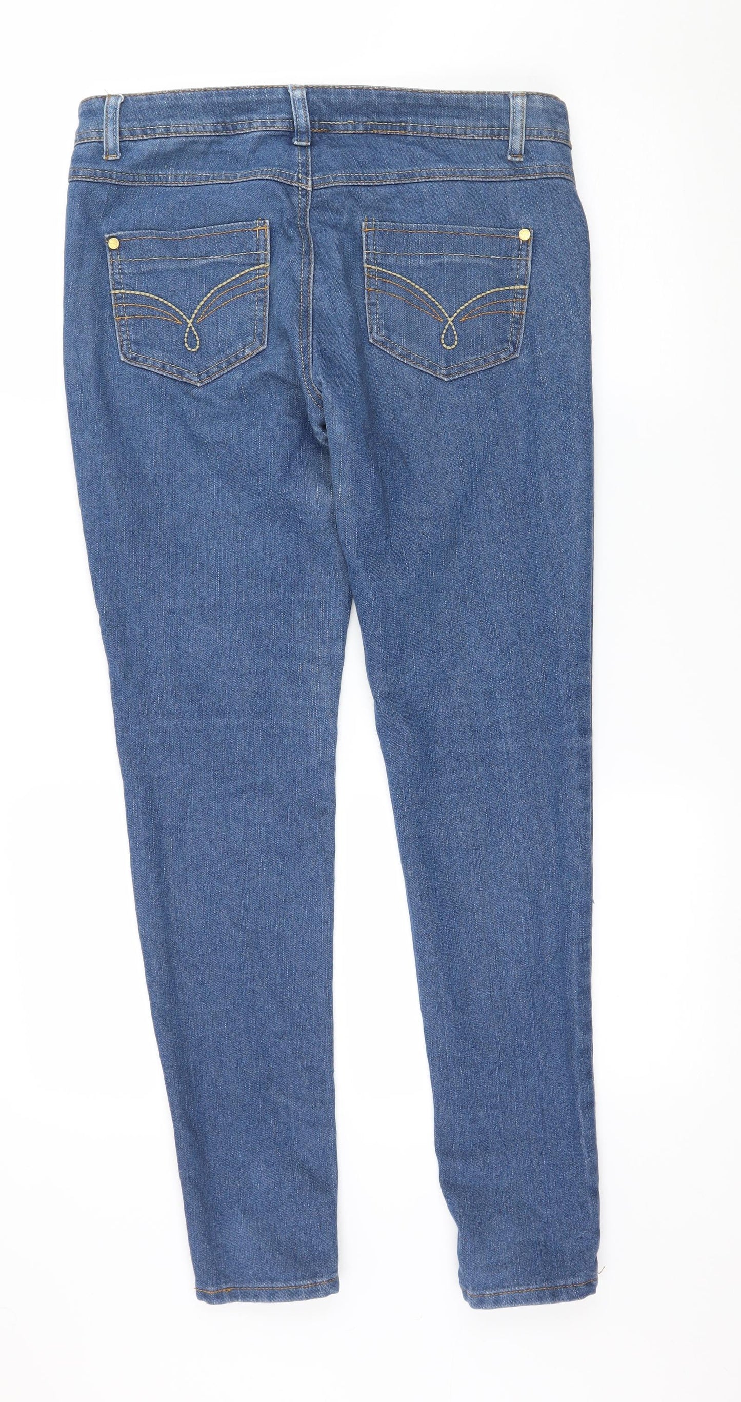 Denim & Co. Womens Blue  Denim Skinny Jeans Size 10 L30 in