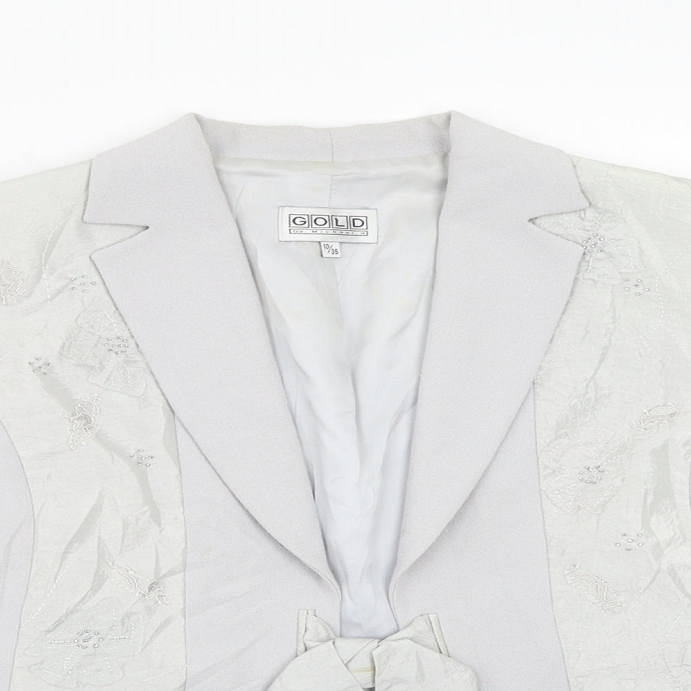 Womens UK Size 10 Gold Grey Jacket