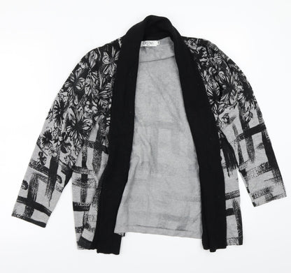 Christina Womens Grey Floral  Cardigan Jumper Size XL