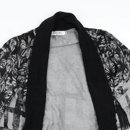 Christina Womens Grey Floral  Cardigan Jumper Size XL