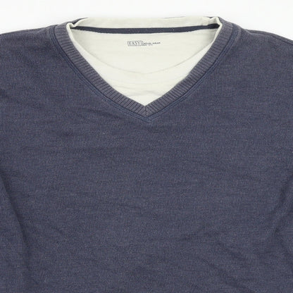Easy Mens Blue   Pullover Jumper Size L